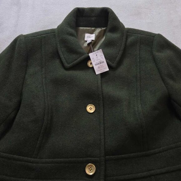 New 12 J Crew Factory wool-blend lady day coat in Pine Green - Picture 6 of 12